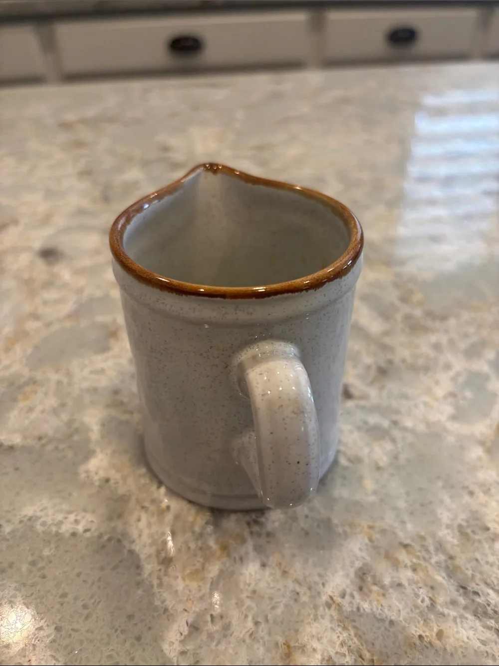 Vintage Stoneware Nikko Stone Creamer in Speckeled off white. No chips/cracks